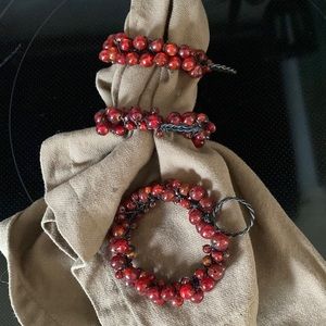 Pottery Barn Pepper Berry Napkin Rings 3